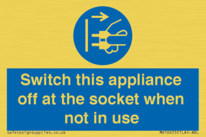 Switch this appliance off at the socket when not in use